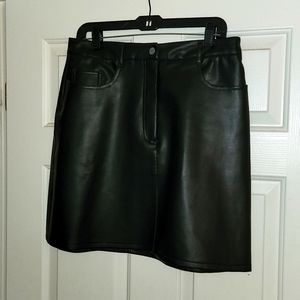 Black leather skirt